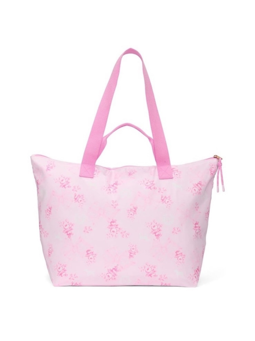 love Shack Fancy + Pink Floral Weekend Tote Bag with Wide Handles NWT - Picture 3 of 7
